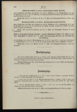 Post- und Telegraphen-Verordnungsblatt für das Verwaltungsgebiet des K.-K. Handelsministeriums 18960718 Seite: 4