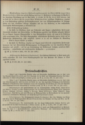 Post- und Telegraphen-Verordnungsblatt für das Verwaltungsgebiet des K.-K. Handelsministeriums 18960804 Seite: 7