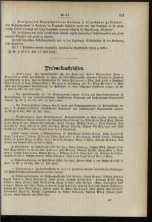 Post- und Telegraphen-Verordnungsblatt für das Verwaltungsgebiet des K.-K. Handelsministeriums 18960808 Seite: 3