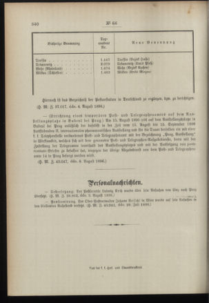 Post- und Telegraphen-Verordnungsblatt für das Verwaltungsgebiet des K.-K. Handelsministeriums 18960817 Seite: 10