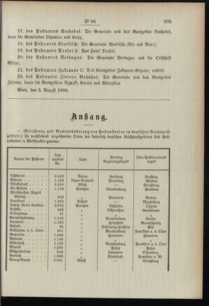 Post- und Telegraphen-Verordnungsblatt für das Verwaltungsgebiet des K.-K. Handelsministeriums 18960817 Seite: 5