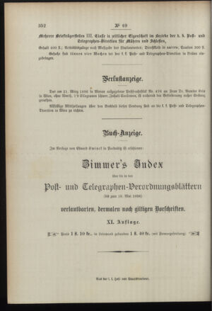 Post- und Telegraphen-Verordnungsblatt für das Verwaltungsgebiet des K.-K. Handelsministeriums 18960824 Seite: 4