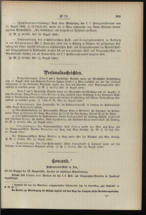 Post- und Telegraphen-Verordnungsblatt für das Verwaltungsgebiet des K.-K. Handelsministeriums 18960904 Seite: 3