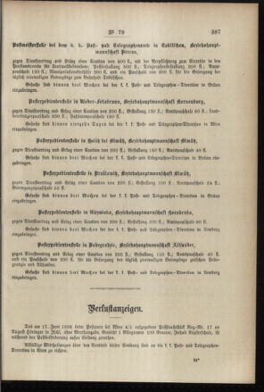 Post- und Telegraphen-Verordnungsblatt für das Verwaltungsgebiet des K.-K. Handelsministeriums 18960926 Seite: 3