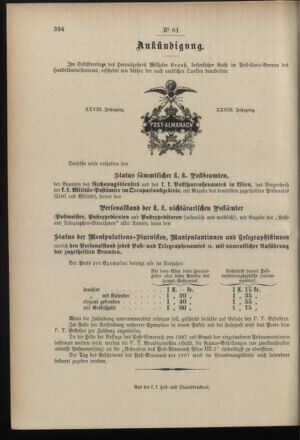 Post- und Telegraphen-Verordnungsblatt für das Verwaltungsgebiet des K.-K. Handelsministeriums 18961001 Seite: 4