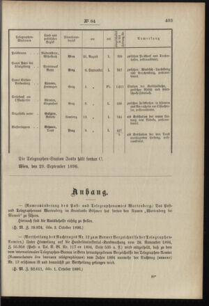 Post- und Telegraphen-Verordnungsblatt für das Verwaltungsgebiet des K.-K. Handelsministeriums 18961008 Seite: 3