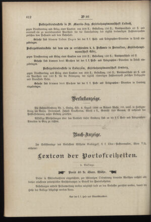 Post- und Telegraphen-Verordnungsblatt für das Verwaltungsgebiet des K.-K. Handelsministeriums 18961017 Seite: 4