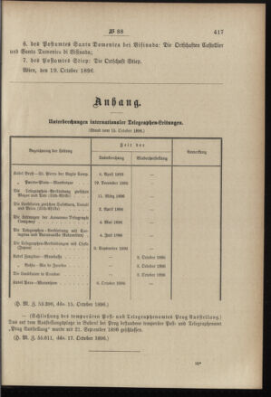 Post- und Telegraphen-Verordnungsblatt für das Verwaltungsgebiet des K.-K. Handelsministeriums 18961024 Seite: 3