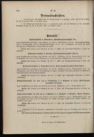 Post- und Telegraphen-Verordnungsblatt für das Verwaltungsgebiet des K.-K. Handelsministeriums 18961024 Seite: 4