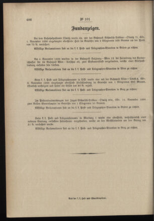 Post- und Telegraphen-Verordnungsblatt für das Verwaltungsgebiet des K.-K. Handelsministeriums 18961201 Seite: 4