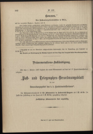 Post- und Telegraphen-Verordnungsblatt für das Verwaltungsgebiet des K.-K. Handelsministeriums 18961215 Seite: 4