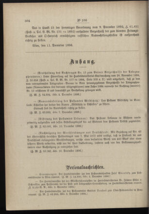 Post- und Telegraphen-Verordnungsblatt für das Verwaltungsgebiet des K.-K. Handelsministeriums 18961216 Seite: 2