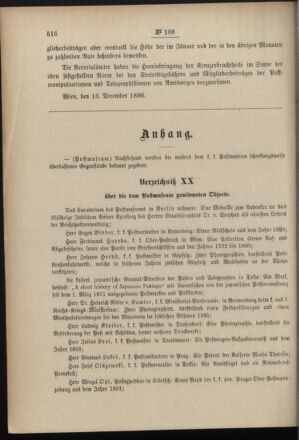 Post- und Telegraphen-Verordnungsblatt für das Verwaltungsgebiet des K.-K. Handelsministeriums 18961222 Seite: 6