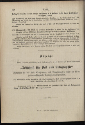 Post- und Telegraphen-Verordnungsblatt für das Verwaltungsgebiet des K.-K. Handelsministeriums 18961222 Seite: 8