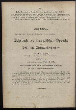 Post- und Telegraphen-Verordnungsblatt für das Verwaltungsgebiet des K.-K. Handelsministeriums 18970108 Seite: 4