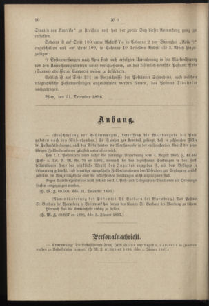 Post- und Telegraphen-Verordnungsblatt für das Verwaltungsgebiet des K.-K. Handelsministeriums 18970113 Seite: 2