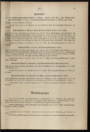 Post- und Telegraphen-Verordnungsblatt für das Verwaltungsgebiet des K.-K. Handelsministeriums 18970113 Seite: 3