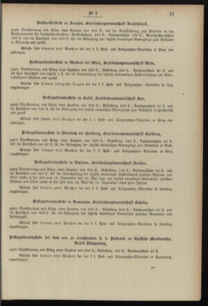 Post- und Telegraphen-Verordnungsblatt für das Verwaltungsgebiet des K.-K. Handelsministeriums 18970120 Seite: 11