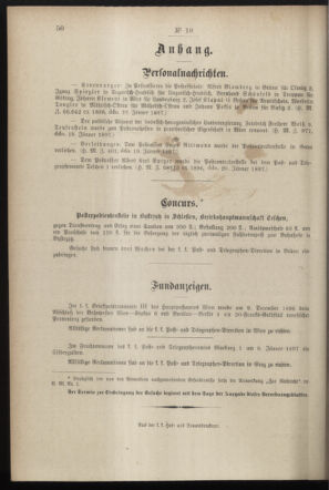 Post- und Telegraphen-Verordnungsblatt für das Verwaltungsgebiet des K.-K. Handelsministeriums 18970201 Seite: 2