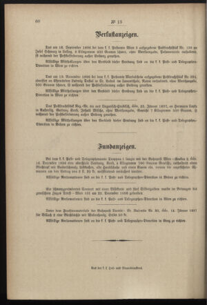 Post- und Telegraphen-Verordnungsblatt für das Verwaltungsgebiet des K.-K. Handelsministeriums 18970210 Seite: 4