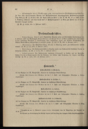 Post- und Telegraphen-Verordnungsblatt für das Verwaltungsgebiet des K.-K. Handelsministeriums 18970217 Seite: 2