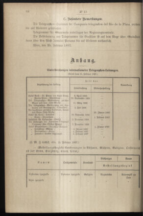 Post- und Telegraphen-Verordnungsblatt für das Verwaltungsgebiet des K.-K. Handelsministeriums 18970220 Seite: 2