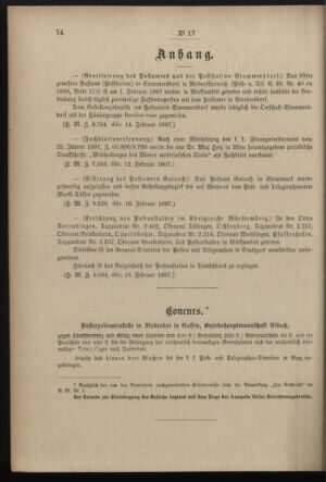 Post- und Telegraphen-Verordnungsblatt für das Verwaltungsgebiet des K.-K. Handelsministeriums 18970224 Seite: 2