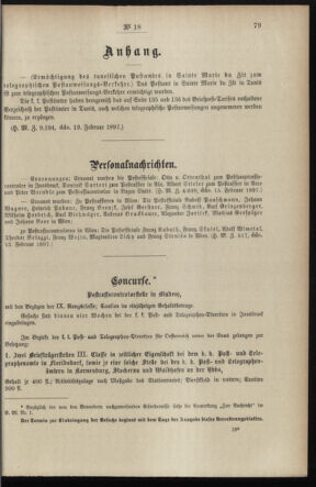 Post- und Telegraphen-Verordnungsblatt für das Verwaltungsgebiet des K.-K. Handelsministeriums 18970226 Seite: 3