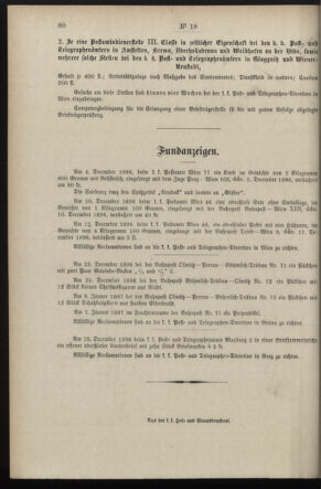 Post- und Telegraphen-Verordnungsblatt für das Verwaltungsgebiet des K.-K. Handelsministeriums 18970226 Seite: 4