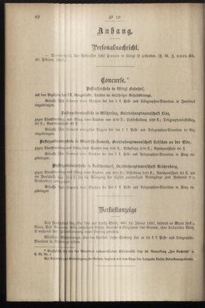 Post- und Telegraphen-Verordnungsblatt für das Verwaltungsgebiet des K.-K. Handelsministeriums 18970227 Seite: 2