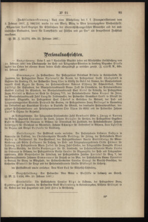 Post- und Telegraphen-Verordnungsblatt für das Verwaltungsgebiet des K.-K. Handelsministeriums 18970302 Seite: 3