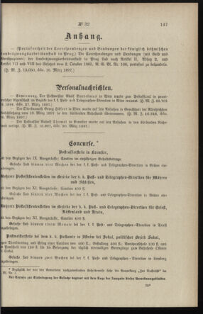 Post- und Telegraphen-Verordnungsblatt für das Verwaltungsgebiet des K.-K. Handelsministeriums 18970410 Seite: 3