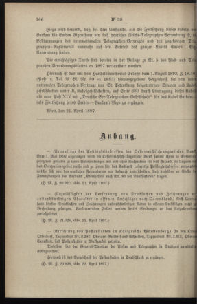 Post- und Telegraphen-Verordnungsblatt für das Verwaltungsgebiet des K.-K. Handelsministeriums 18970428 Seite: 2