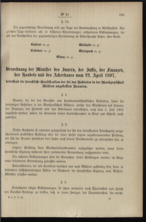 Post- und Telegraphen-Verordnungsblatt für das Verwaltungsgebiet des K.-K. Handelsministeriums 18970505 Seite: 5