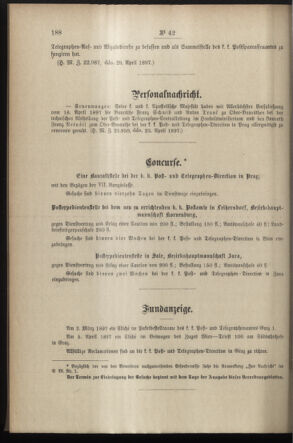 Post- und Telegraphen-Verordnungsblatt für das Verwaltungsgebiet des K.-K. Handelsministeriums 18970506 Seite: 2