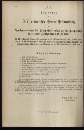 Post- und Telegraphen-Verordnungsblatt für das Verwaltungsgebiet des K.-K. Handelsministeriums 18970515 Seite: 4