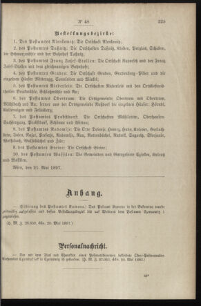 Post- und Telegraphen-Verordnungsblatt für das Verwaltungsgebiet des K.-K. Handelsministeriums 18970601 Seite: 3