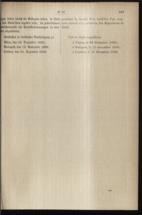 Post- und Telegraphen-Verordnungsblatt für das Verwaltungsgebiet des K.-K. Handelsministeriums 18970609 Seite: 19