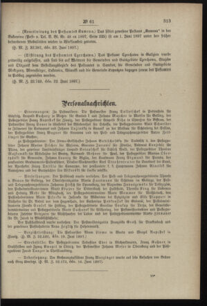 Post- und Telegraphen-Verordnungsblatt für das Verwaltungsgebiet des K.-K. Handelsministeriums 18970628 Seite: 3