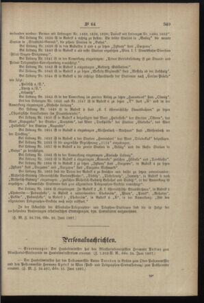 Post- und Telegraphen-Verordnungsblatt für das Verwaltungsgebiet des K.-K. Handelsministeriums 18970706 Seite: 11