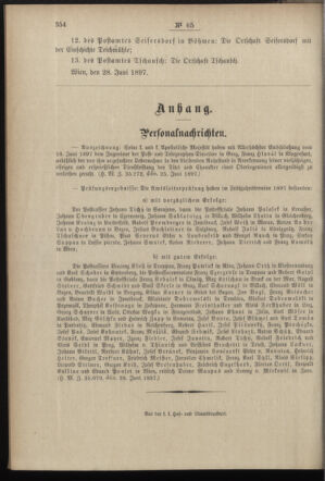 Post- und Telegraphen-Verordnungsblatt für das Verwaltungsgebiet des K.-K. Handelsministeriums 18970708 Seite: 4