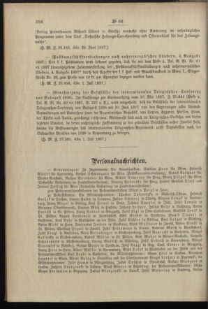 Post- und Telegraphen-Verordnungsblatt für das Verwaltungsgebiet des K.-K. Handelsministeriums 18970710 Seite: 2