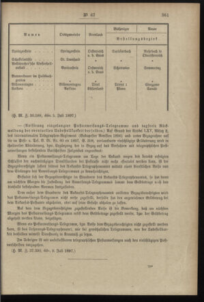 Post- und Telegraphen-Verordnungsblatt für das Verwaltungsgebiet des K.-K. Handelsministeriums 18970715 Seite: 3