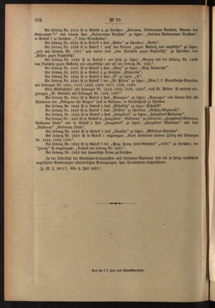 Post- und Telegraphen-Verordnungsblatt für das Verwaltungsgebiet des K.-K. Handelsministeriums 18970724 Seite: 8