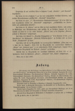 Post- und Telegraphen-Verordnungsblatt für das Verwaltungsgebiet des K.-K. Handelsministeriums 18970727 Seite: 2