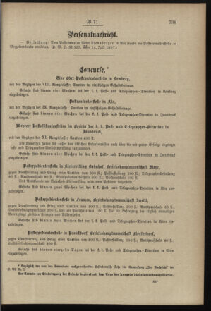 Post- und Telegraphen-Verordnungsblatt für das Verwaltungsgebiet des K.-K. Handelsministeriums 18970727 Seite: 3