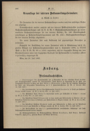 Post- und Telegraphen-Verordnungsblatt für das Verwaltungsgebiet des K.-K. Handelsministeriums 18970731 Seite: 2