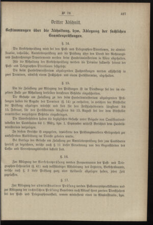 Post- und Telegraphen-Verordnungsblatt für das Verwaltungsgebiet des K.-K. Handelsministeriums 18970817 Seite: 13