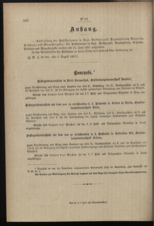 Post- und Telegraphen-Verordnungsblatt für das Verwaltungsgebiet des K.-K. Handelsministeriums 18970827 Seite: 2