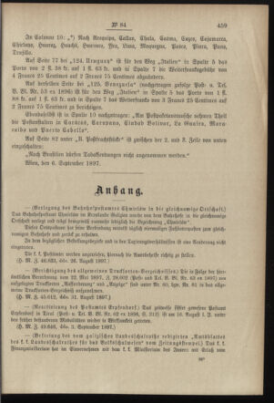 Post- und Telegraphen-Verordnungsblatt für das Verwaltungsgebiet des K.-K. Handelsministeriums 18970923 Seite: 3